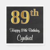 89誕生日~豪華エレガントなフェイク金ゴールドルック# スタンダードランチョンナプキン (正面)
