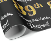 89誕生日：豪華エレガントなフェイク金ゴールドルック# ラッピングペーパー (ロールコーナー)