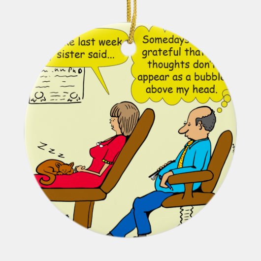 892プライベートバブル考えセラピスト漫画 セラミックオーナメント (正面)