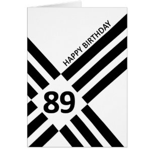 89th対角線ブラックラインデザイン誕生日
