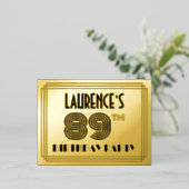 89th誕生日パーティー~アールデコスタイル"89" +名前 箔招待状ポストカード (立ち正面)
