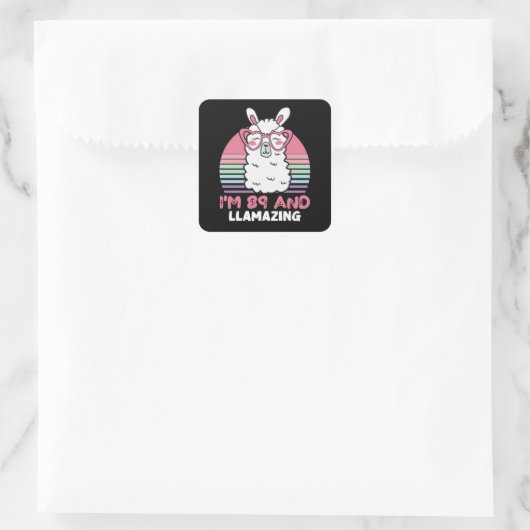 89th誕生日ランメージングラマ89歳誕生日 スクエアシール (バッグ)