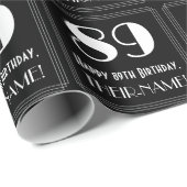 89th誕生日-インスパイアアールデコルック"89"，名前 ラッピングペーパー (ロールコーナー)