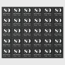 89th誕生日-インスパイアアールデコルック"89"，名前 ラッピングペーパー