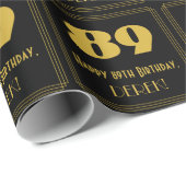 89th誕生日-インスパイアアールデコルック"89" & Name ラッピングペーパー (ロールコーナー)