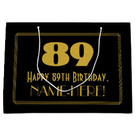 89th誕生日—インスパイアアールデコ「89」の外観と名前 ラージペーパーバッグ