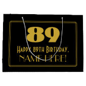 89th誕生日—インスパイアアールデコ「89」の外観と名前 ラージペーパーバッグ (裏面)