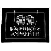 89th誕生日—インスパイアアールデコ「89」の外観と名前 ラージペーパーバッグ (正面)