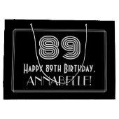 89th誕生日—インスパイアアールデコ「89」の外観と名前 ラージペーパーバッグ (裏面)