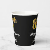 89th誕生日-エレガント豪華なフェイク金ゴールドルック# 紙コップ (左)
