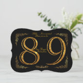 89th,バースデーパーティー89th,素晴らしギャツビー,ブラック&金ゴールド 招待状 (スタンド正面)