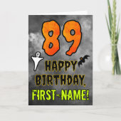 89th Birthday: Eerie Halloween Theme + Custom Name カード (正面)