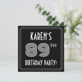 89th Birthday Party:アールデコスタイル(名前をカスタムする付) 招待状