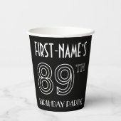 89th Birthday Party:アールデコスタイル+名前をカスタムする 紙コップ (裏面)