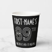 89th Birthday Party:アールデコスタイル+名前をカスタムする 紙コップ (正面)
