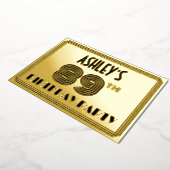 89th Birthday Party —アールデコスタイル「89」 & Name 箔招待状 (回転した状態)