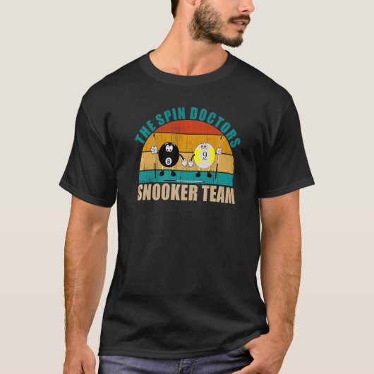 8 おもしろい 9ボールビリヤードTeamスピンドクターSno Tシャツ (正面)