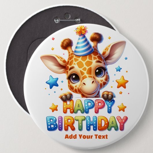 #8 テキストを追加 / お誕生日おめでとう  缶バッジ (正面&裏面)