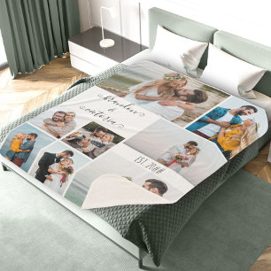 8 モダンフォトコラージュエレガントスクリプパーソナライズされた シェルパブランケット