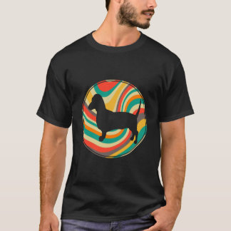 8 レトロ ヴィンテージ ダックスフント 犬 種 Tシャツ