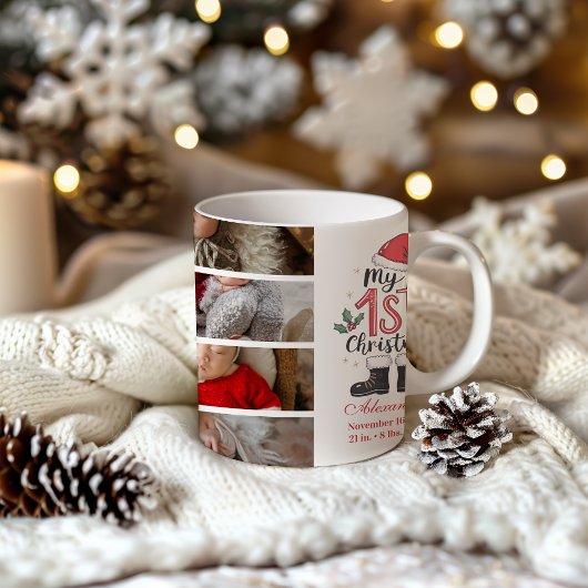 8 写真 かわいいサンタベビー 初クリスマス コーヒーマグカップ