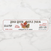8"州名メープルシロップ日付タップ付きラベル ペットボトルラベル (シングルラベル)