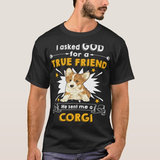 8 彼は私にコーギー犬を送ってくれた Tシャツ (正面)