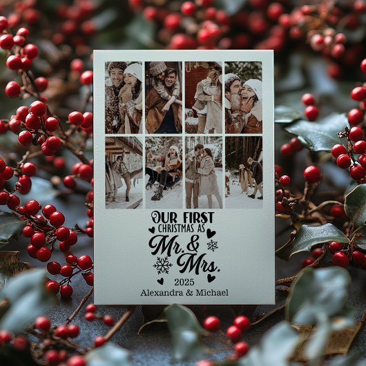 8 枚のフォトスノーフレーク クリスマス Mr & Mrs