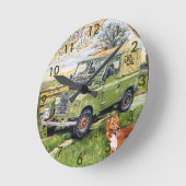 8"柱時計"の農場の"デザイン ラウンド壁時計 (傾斜)