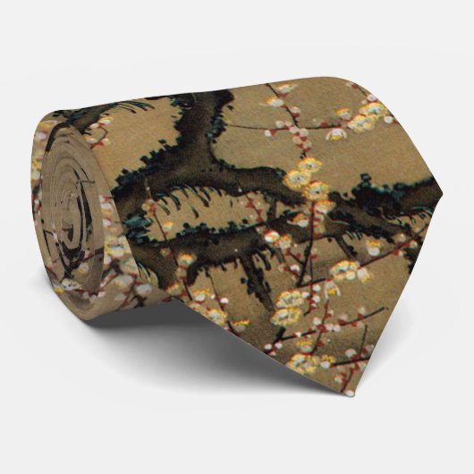 8.梅花晧月図、若冲月と梅の花、寂聴 ネクタイ (ロール)