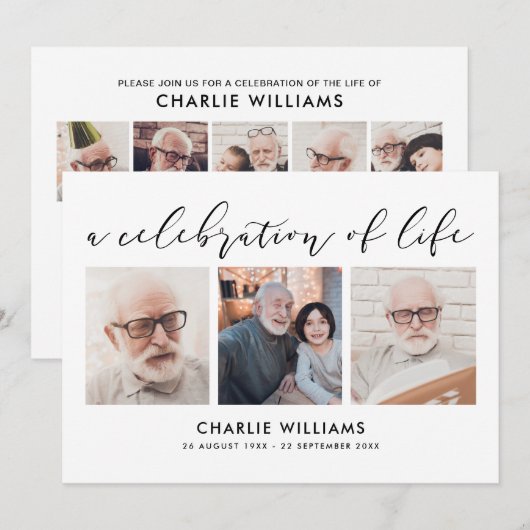 8 – 生活お祝い/葬儀/メモリアル 招待状 (正面/裏面)