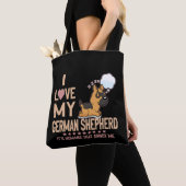 8 私はドイツ牧羊犬が好き 人間がうるさい トートバッグ (クローズアップ)