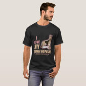 8 私はドイツ+シェパードが大好き 人間が嫌いなの Tシャツ (正面フル)