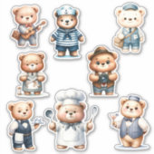 8 魅力的Bear Occupationスタンプ|スクラップブック作り シール (正面)