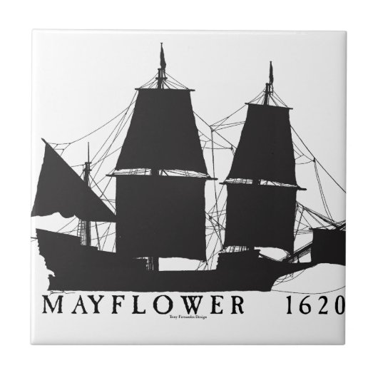 8 1620年のMayflower タイル (正面)