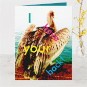 8 1/2" X 11"カスタマイズ可能な挨拶状、ペリカン カード (黄色い花)