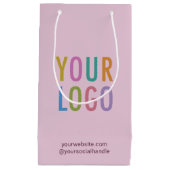 8.5インチ 小さなギフトバッグ カスタムロゴ Mauve 紫 スモールペーパーバッグ (正面)