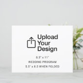 8.5インチx 11インチフラットシート – 折り曲げ結婚式 プログラム (スタンド正面)