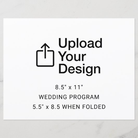 8.5インチx 11インチフラットシート – 折り曲げ結婚式 プログラム (正面)