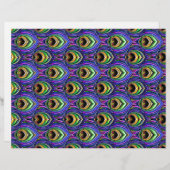 8.5インチx 11インチ孔雀の羽根スクラップブック紙 (正面/裏面)