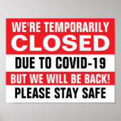 8.5インチX 11インチ赤の一時的に閉じた紙 ポスター (正面)