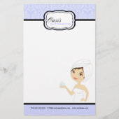 8.5インチx 5.5インチ定常シート – ブルーダマスクスパ 便箋 (正面)