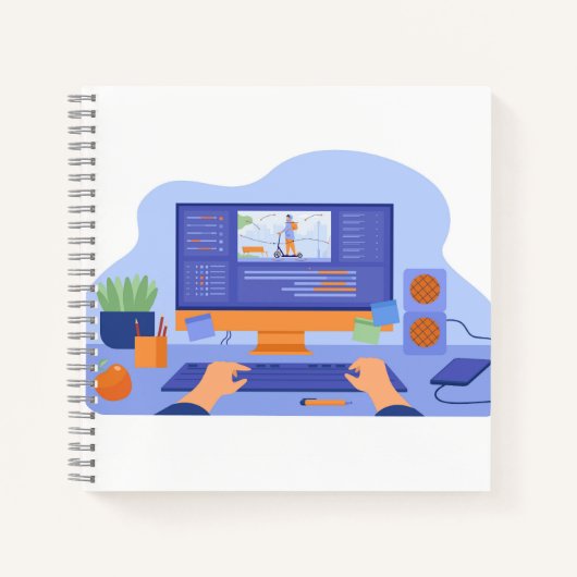 8.5インチx 8.5インチスパイラルノートブック ノートブック (正面)