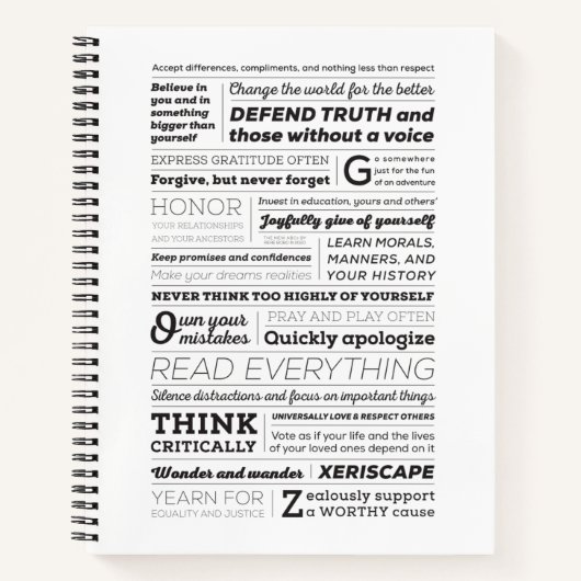 8.5 x 11のハードカバーノートブックの新しいABC ノートブック (正面)