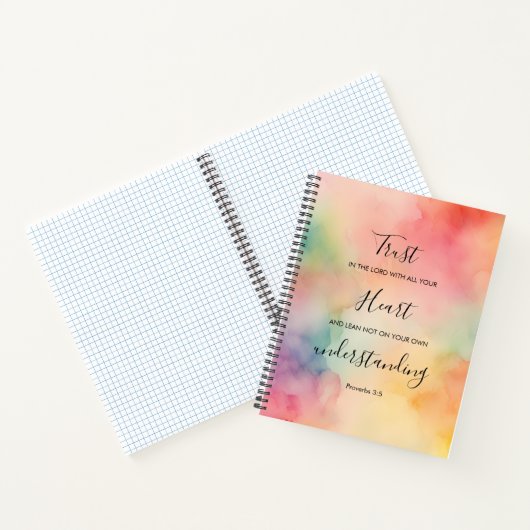 8.5 x 11らせんノートブック表示箴言3:5 ノートブック (内部)