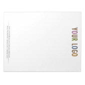 8.5 x 11カスタム文字サイズメモ帳とロゴ ノートパッド (正面)