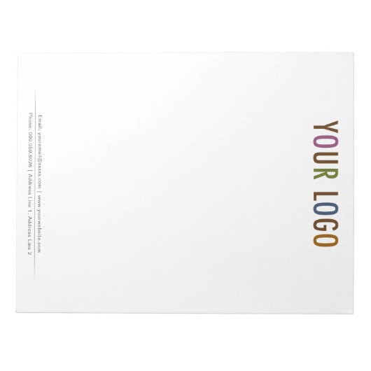 8.5 x 11カスタム文字サイズメモ帳とロゴ ノートパッド (正面)