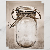 8.5 x 11カントリー素朴メイスンジャー空白の紙 (正面/裏面)