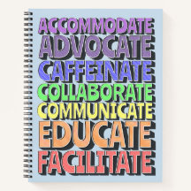 8.5 x 11スパイラルノートブック – 先生の日（青）