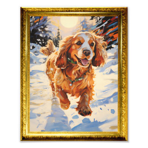 8.5 x 11フォトウォールアートコッカースパニエル犬ドッグ フォトプリント           
